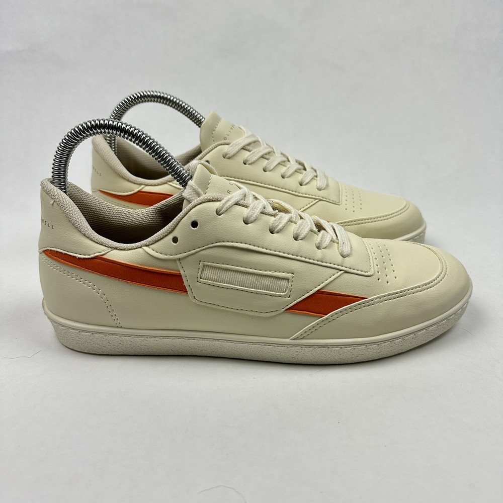 Oliver Cabell GAT Sneakers Mens 6 Womens 8 Cream Orange Italian Leather Low Top